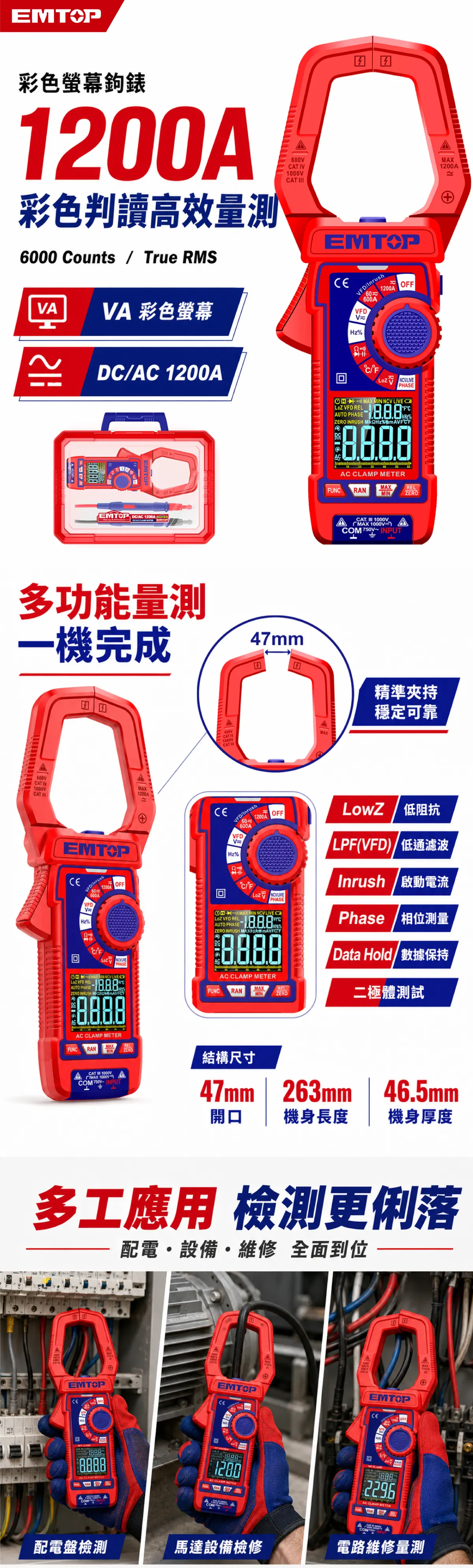 EDMR7610002 1200A交直流數位鉤表 商品說明