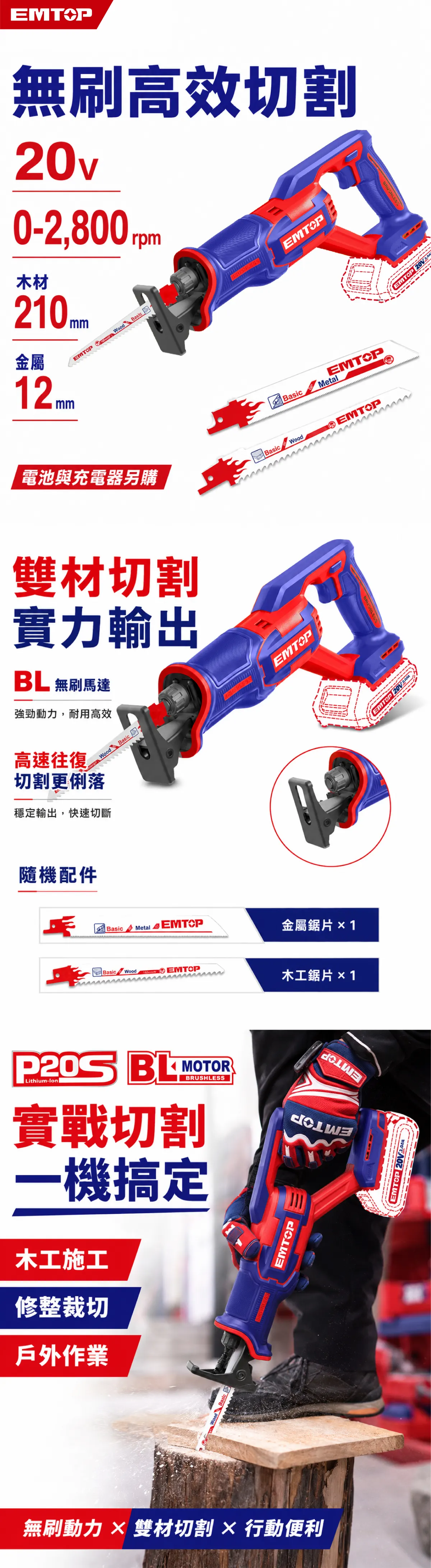 ELRS202108 20V鋰電雙手軍刀具(單機組) 商品說明