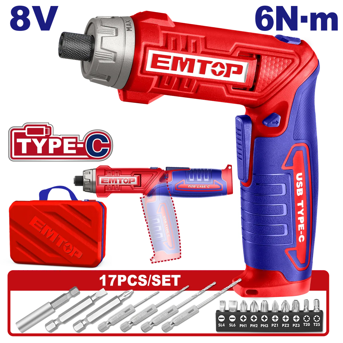 ECSR0803 8V充電式可折疊起子機(套組)