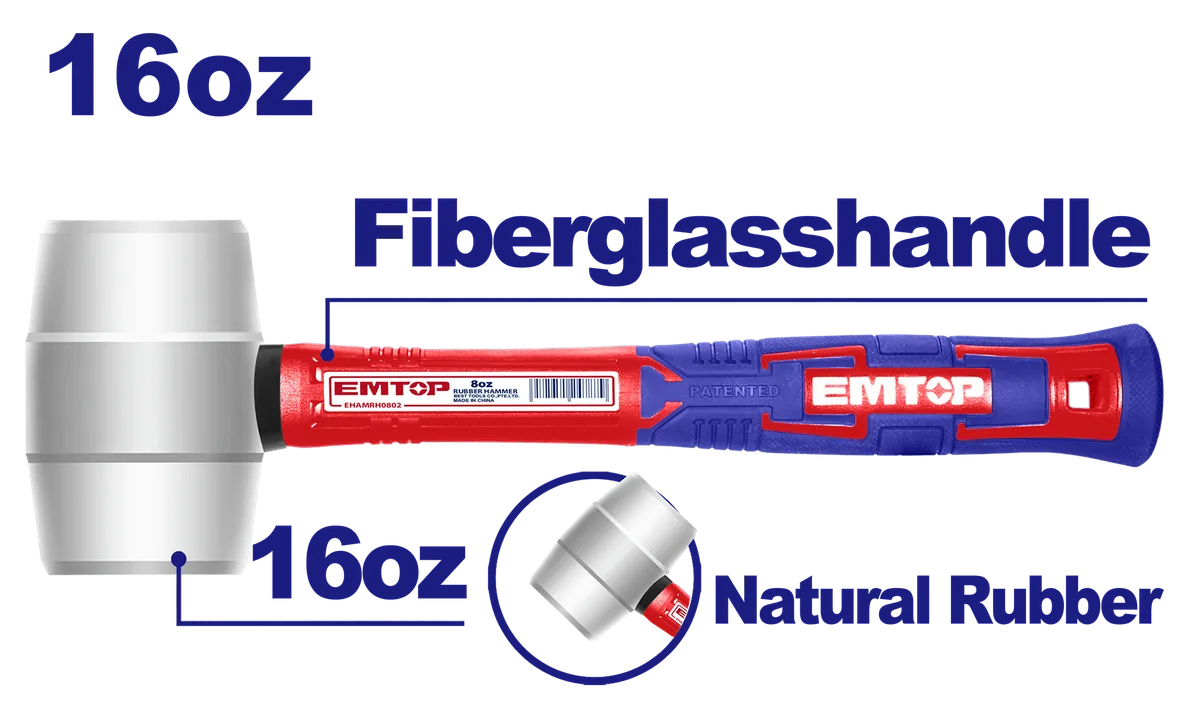 EHAMRH1602 16OZ白頭無火花橡膠鎚