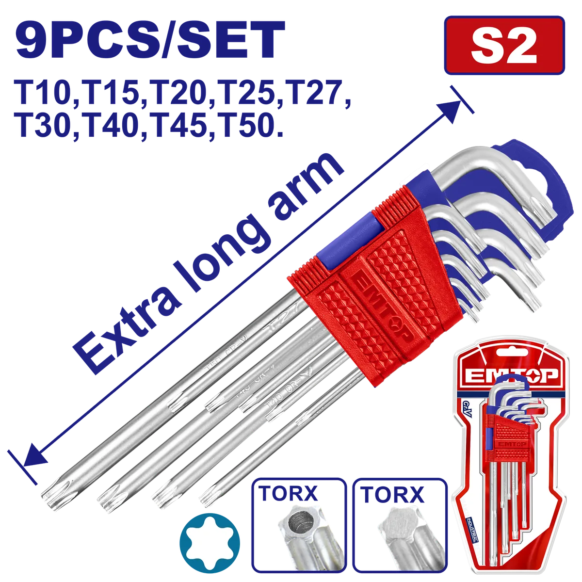 EHKY3092 9件式梅花內六角扳手套組