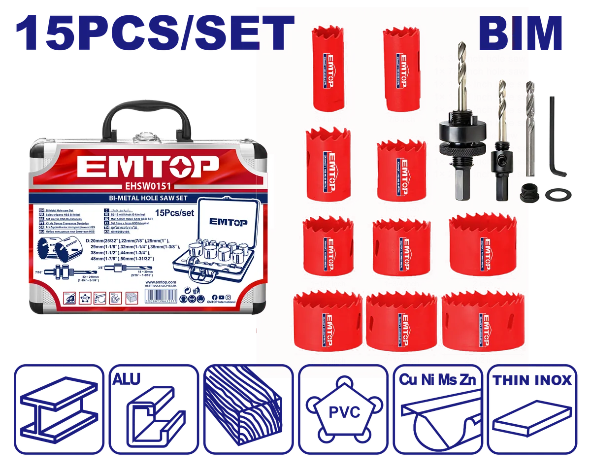 EHSW0151 15件式雙金屬開孔器組套