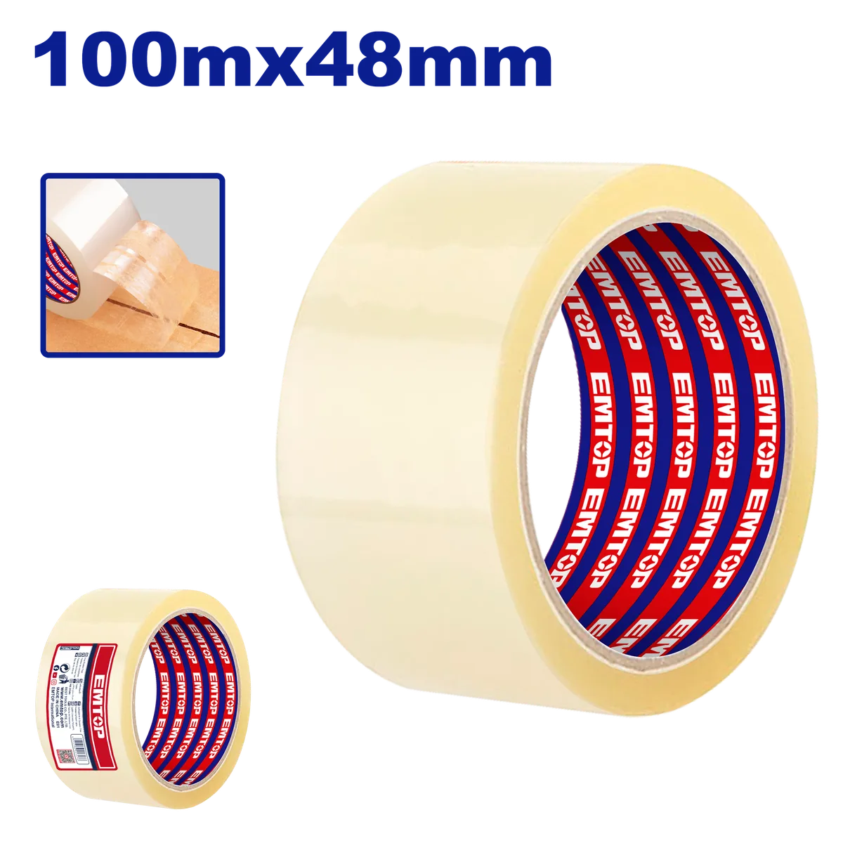 EMPN1H10 48mm×100m透明封箱膠帶