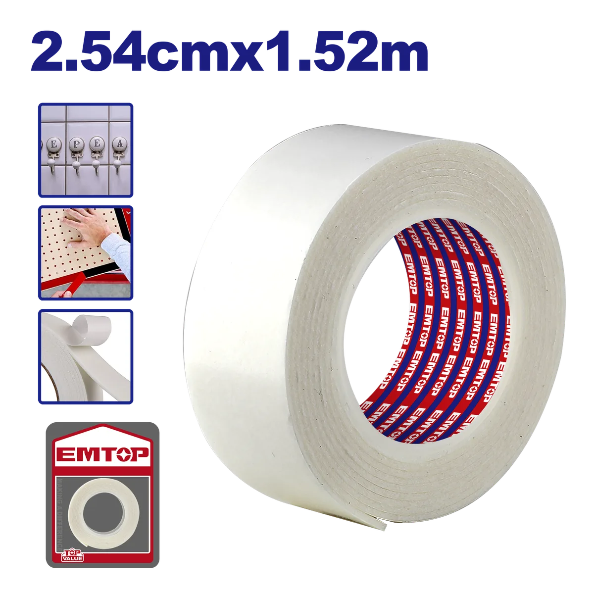EMPN8625 白色壓克力承重泡棉雙面膠帶｜25.4mm×1.52m