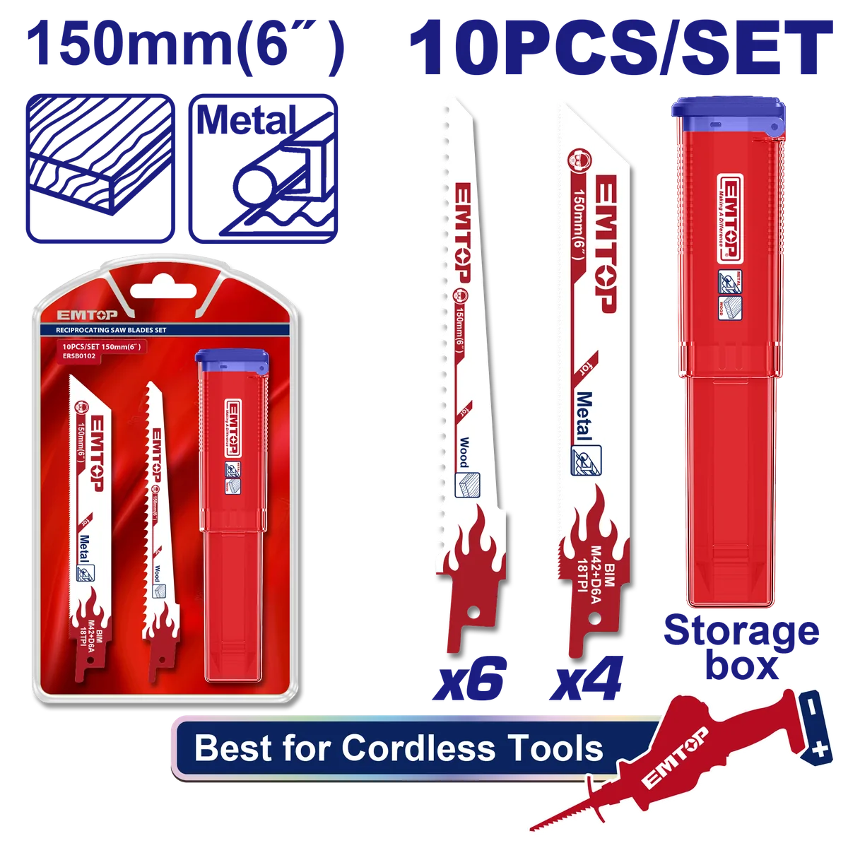 ERSB0102 往復鋸條混裝組套/10Pcs/set