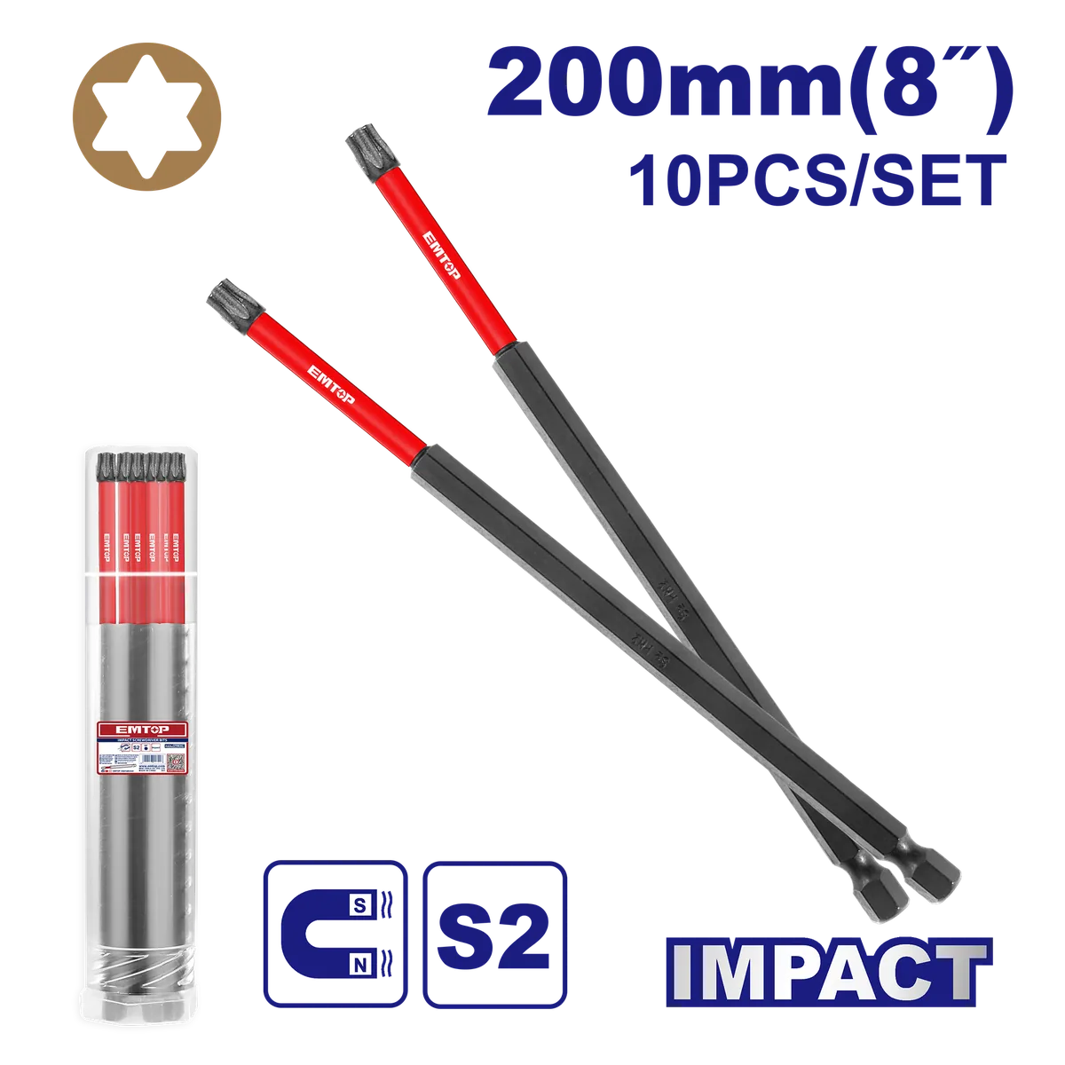 ESBTMT2583 200mm S2長型星型衝擊起子頭