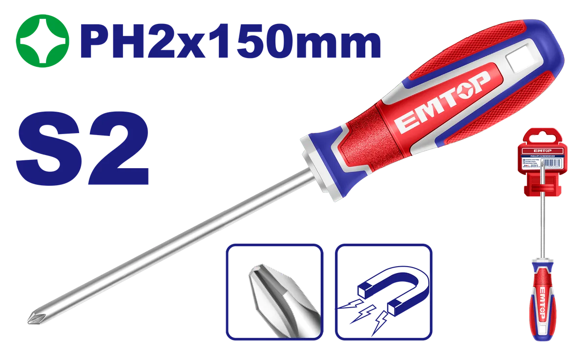 ESDPH2150 PH2x150mm強磁十字螺絲起子