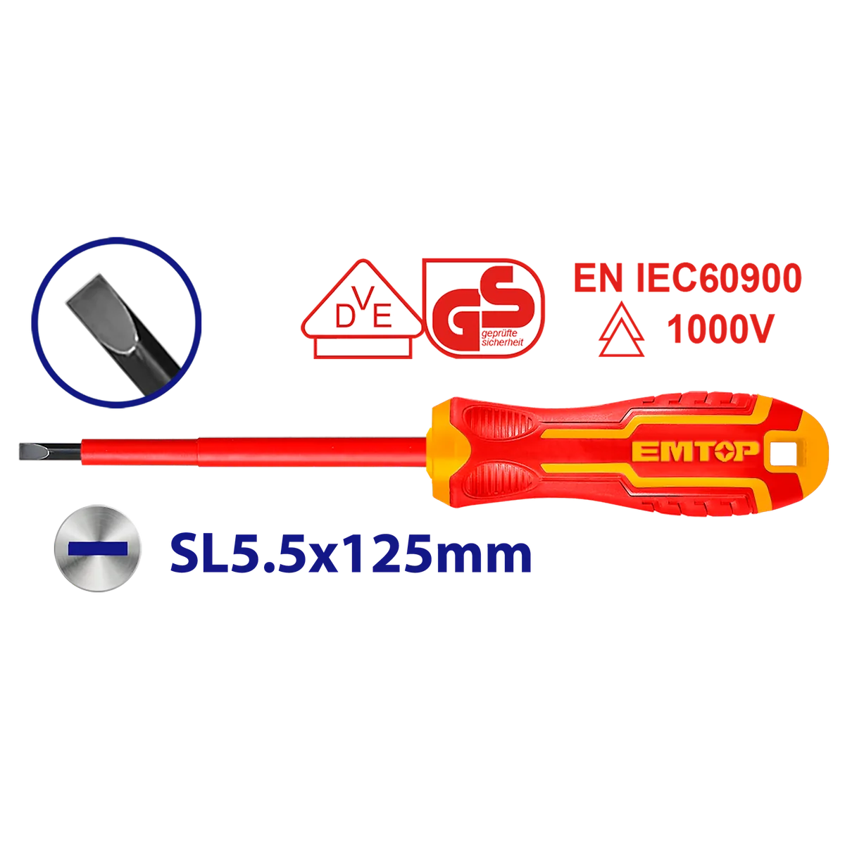 ESDRJ5125 SL5.5x125mm絕緣電工一字螺絲起子