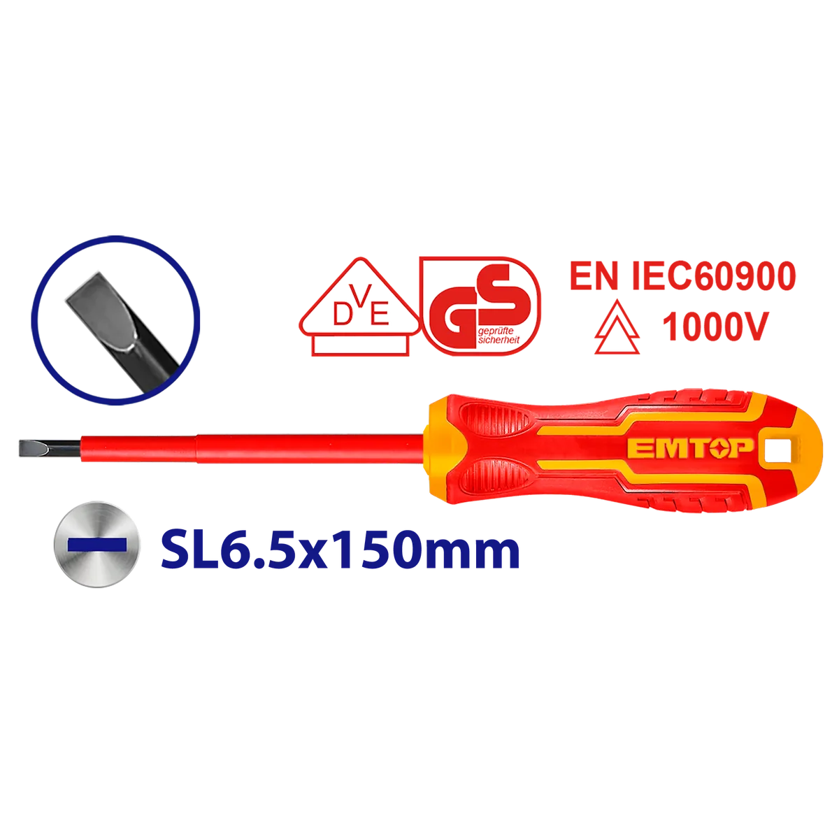 ESDRJ6150 SL6.5×150mm絕緣電工一字螺絲起子