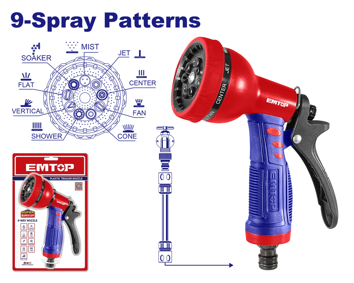 ESNE10901 九段式多功能園藝噴水槍