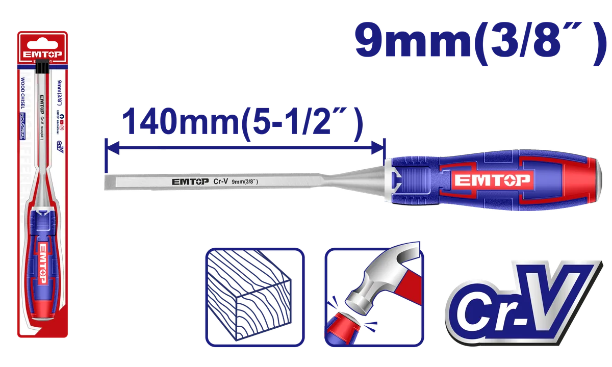 EWCL0901 9mm膠柄木工平鑿