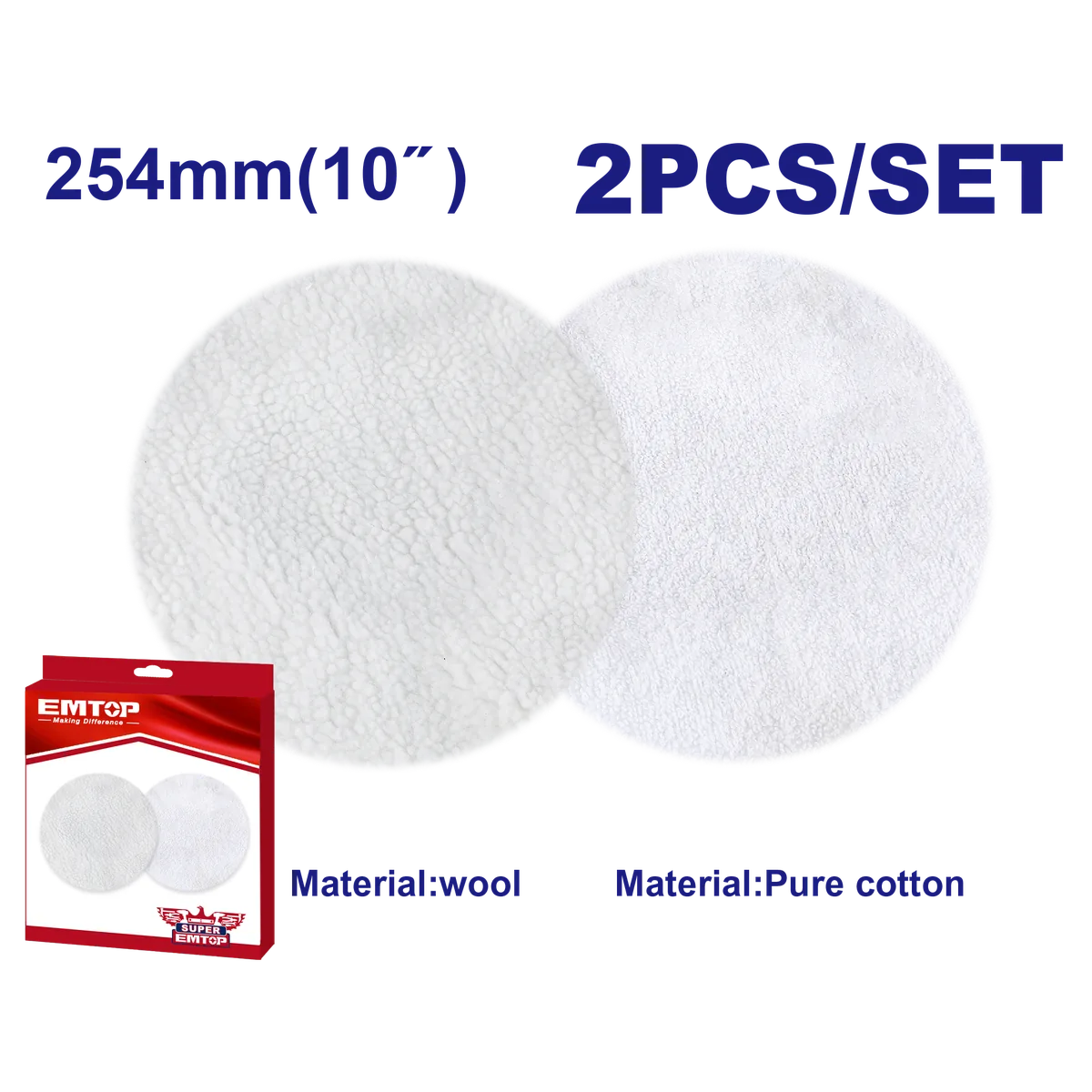 EWPB25402 10吋羊毛／純棉拋光套組（254mm／2入）