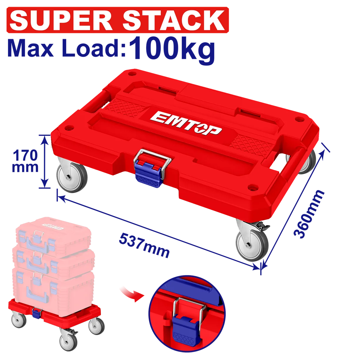 EWWB61001 模組化工具箱專用可堆疊平板車