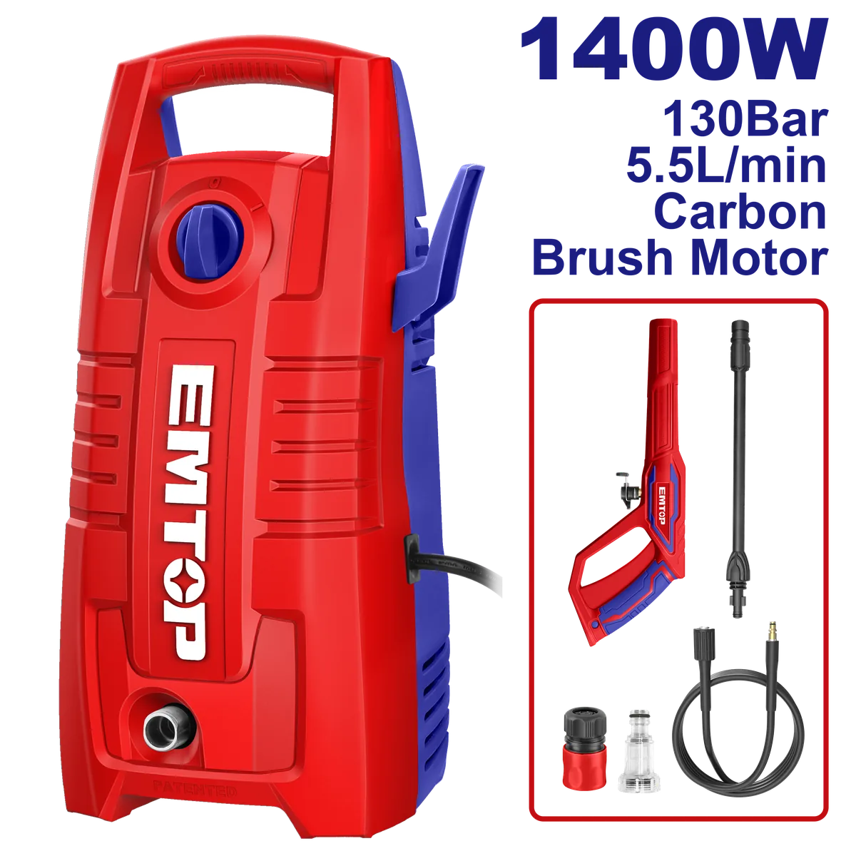 ULHPW1401 經濟款-110V高壓清洗機-1400W/130Bar(插電式)