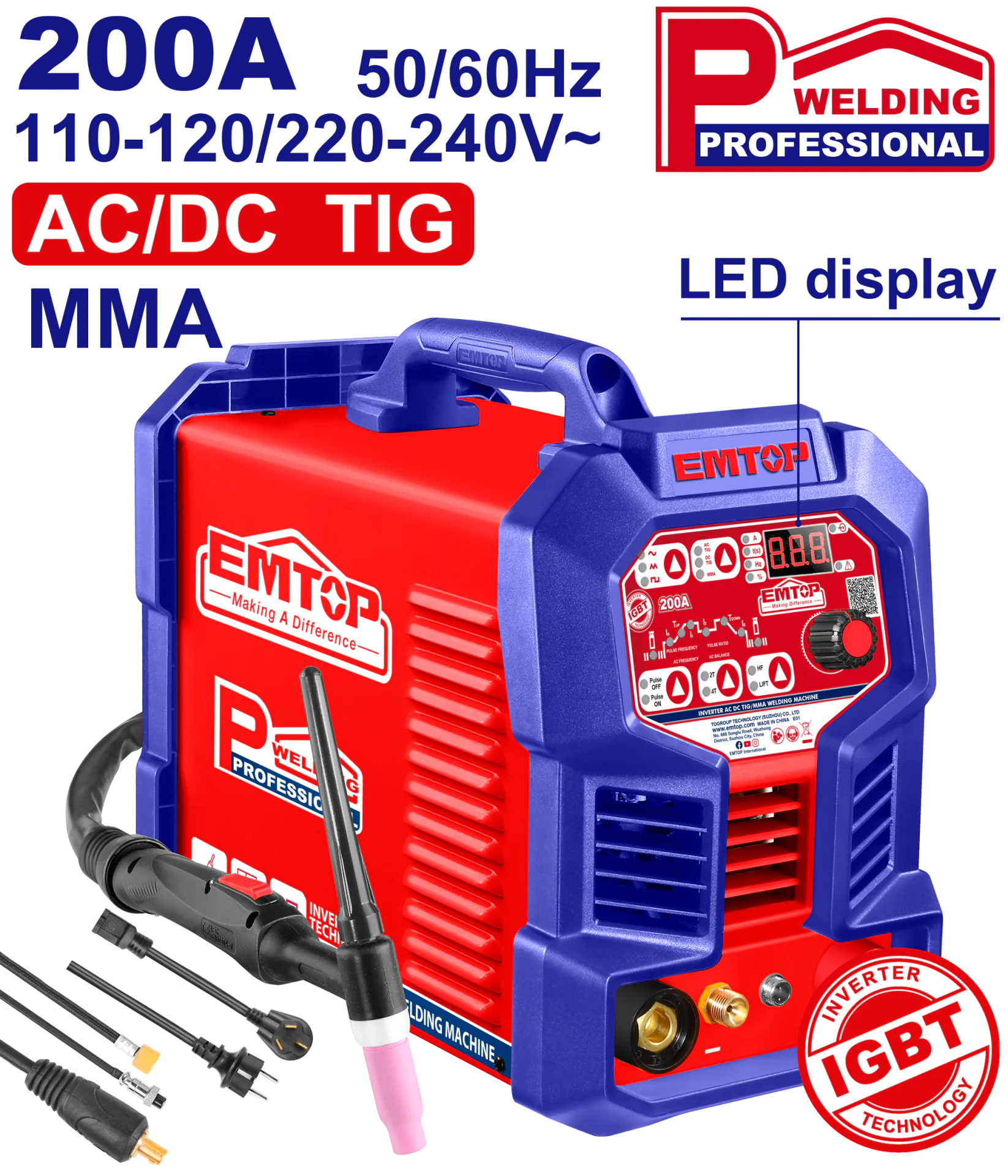 ULTIGACDC2052 悍將級200A變頻氬電兩用焊機｜MMA・Lift TIG・IGBT
